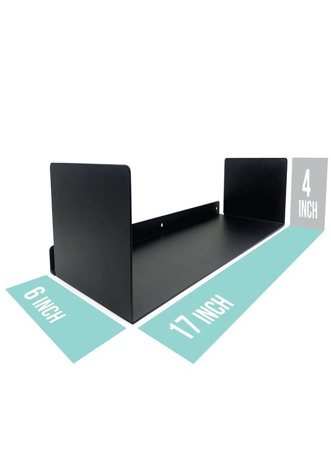 Mitus Floating Bookends Wall Mounted Metal Display Shelf (Set of 2) Black - Image 4